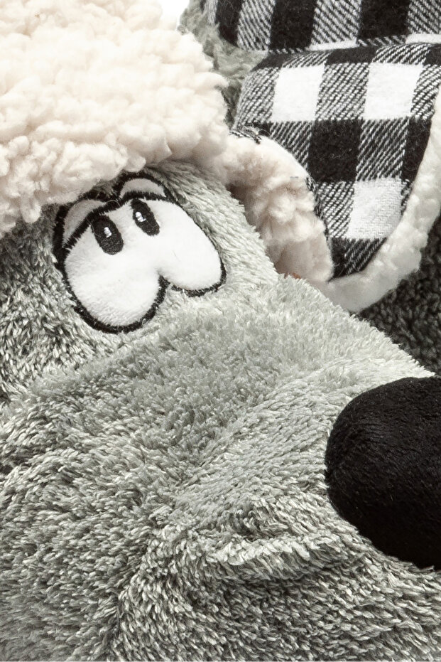 Dodo Erkek Hayvanlı Panduf Gri 41/46 - 2