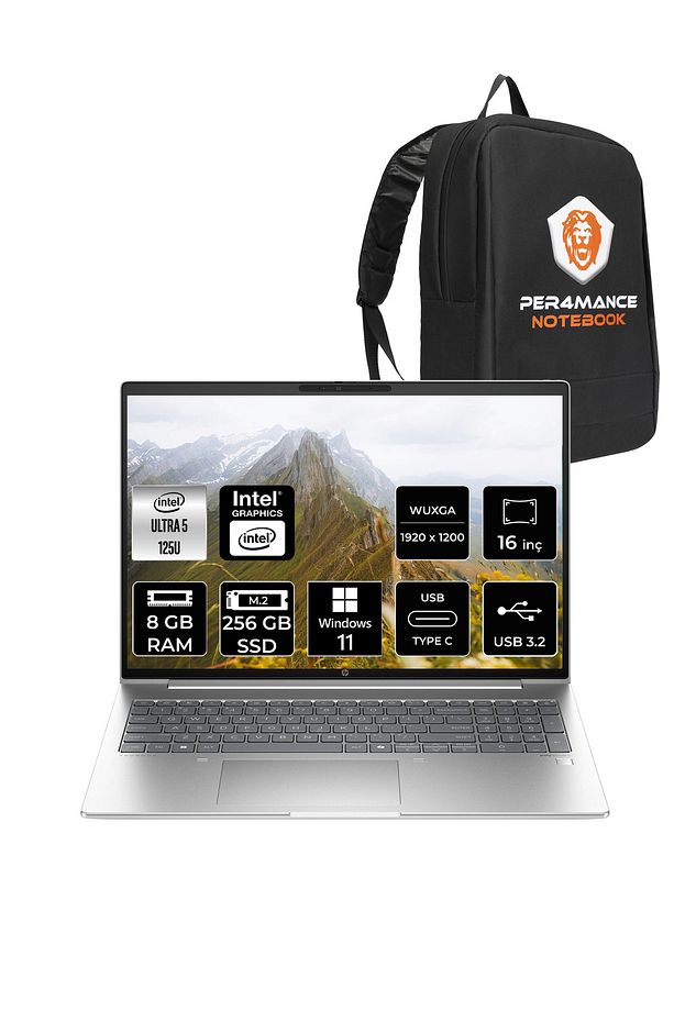 ProBook 460 G11 İntel Core Ultra 5 125U 8GB 256GB SSD 16'' WUXGA W11P 9Y7S7ET & PER4 ÇANTA - 1