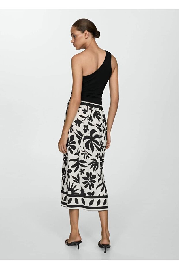 Çiçek Desenli Anvelop Etek - 4