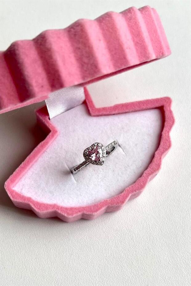 Pink Stone Heart Ring - 1