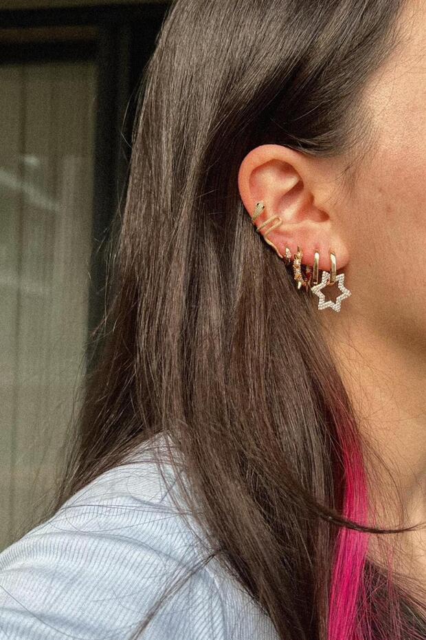 Snake Earcuff Çifti | Çelik - 3