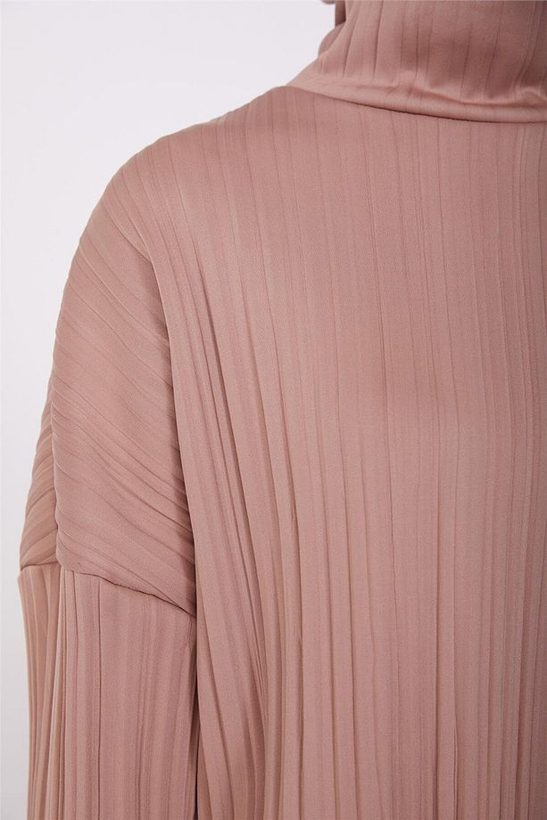 Pliseli Örme Bluz 23k3216 Latte - 3