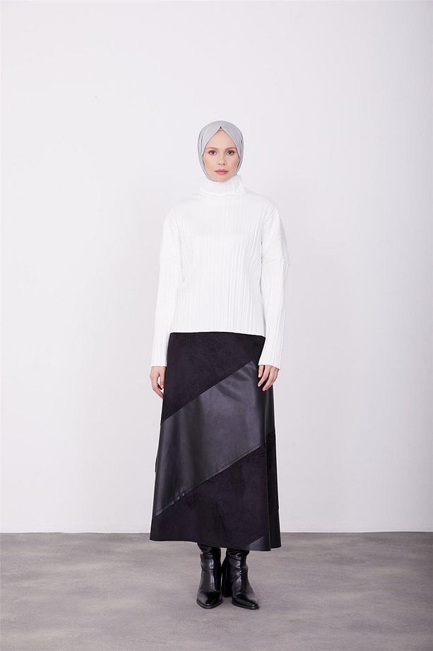 Pliseli Örme Bluz 23k3216 Ekru - 3