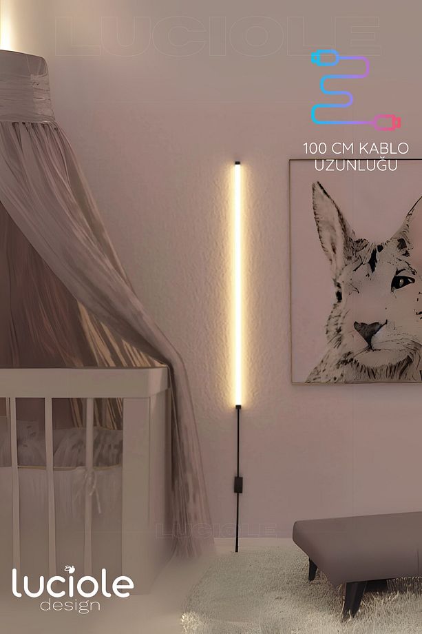 Köşe Led Işık Aplik Gece Lambası Yatak Üstü Çok Özellikli Renkli Animasyonlu Ared - 3