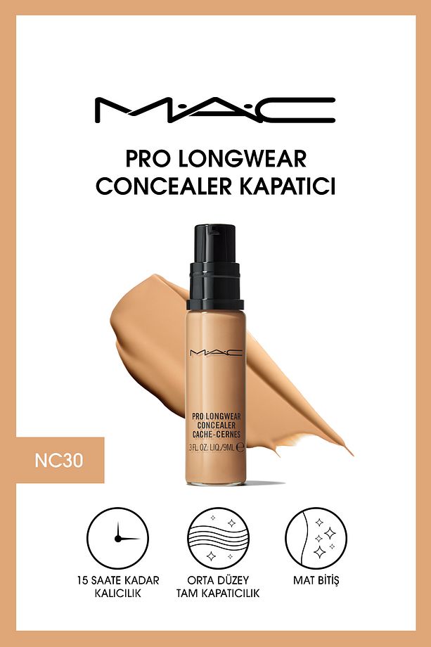 15 Saate Kadar Kalıcı Orta Kapatıcılıkta Göz Altı Kapatıcısı - Pro Longwear Concealer Nc30 - 9ml - 1