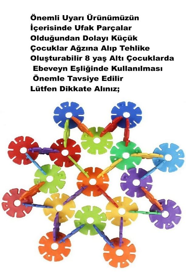 Kilitli Diskler Puzzle Yapım Seti Çiçek Eğitici Oyuncak Ikili Disk Ve Çiçek Set Toplam 352 Parça - 3