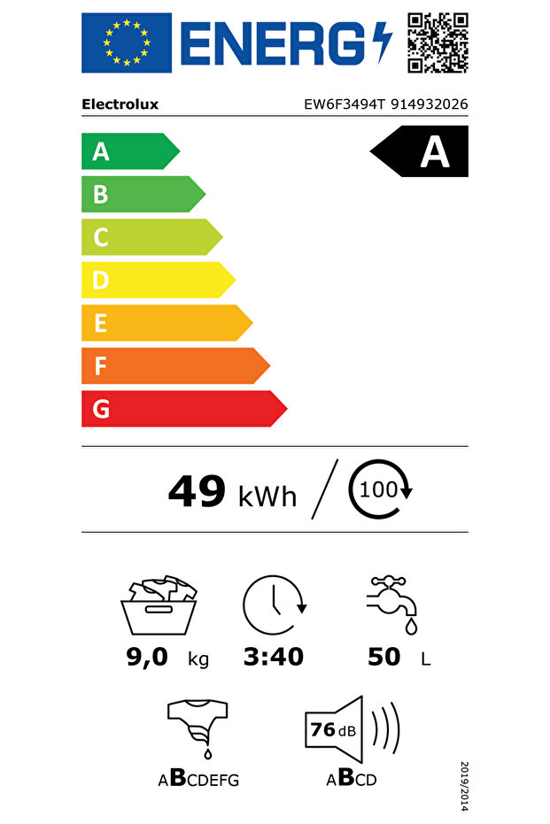 EW6F3494T 600 Serisi SensiCare 9 kg 1400 devir A sınıfı Çamaşır Makinesi - 13