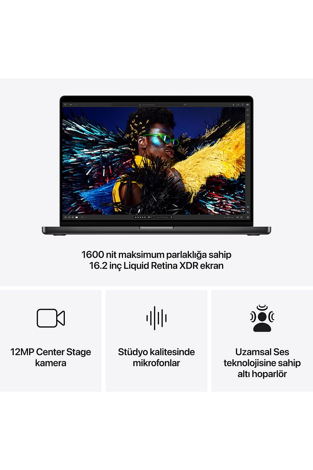 16" MacBook Pro: Apple M4 Max chip with 16‑core CPU and 40‑core GPU, 48GB, 1TB SSD - Uzay Siyahı - 6