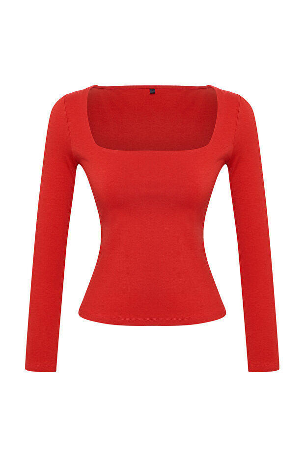 Bavlněná pletená halenka s čtvercovým límečkem - Regular Fit Twoaw24bz00016 - 6