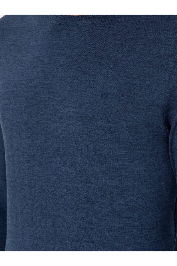 İndigo Slim Fit Yün Karışımlı Bisiklet Yaka Basic Triko Kazak 50293301-VR028 - 7
