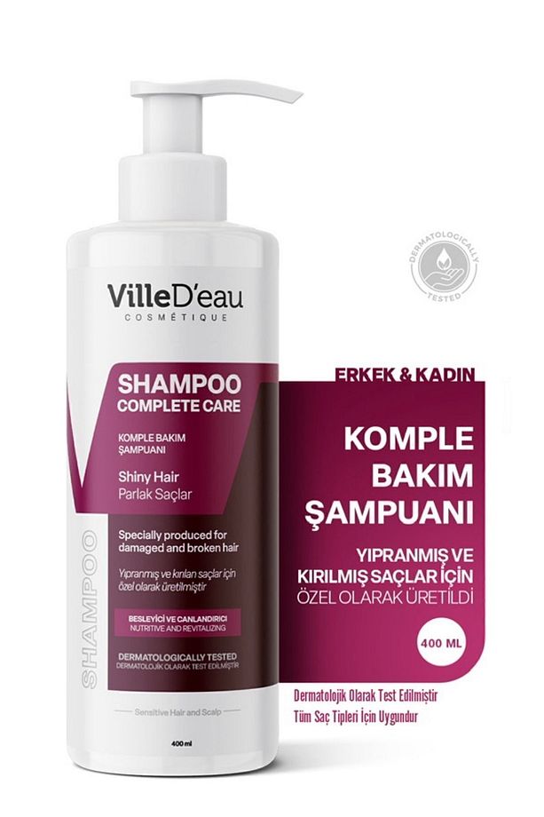Komple Bakım Şampuanı Yıpranmış Boyalı Yağlı Ve Kırılan Saçlar Için Dökülme Karşıtı Şampuan 400 ml - 1