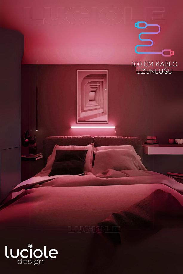 Rgb Led Abajur Aplik Gece Lambası Lambader Renkli Uzaktan Kumandalı Işık - Ledtube11 - 3