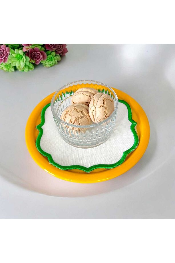 Sunum Tepsisi Metal Tek Kişilik Dekoratif Çay, Kahve Ve Pasta Servisi 17 cm - 2