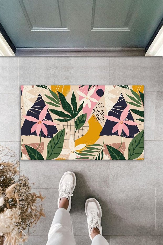 Multi-Purpose Decorative Digital Printing Colorful Floral Outdoor Floor Mat