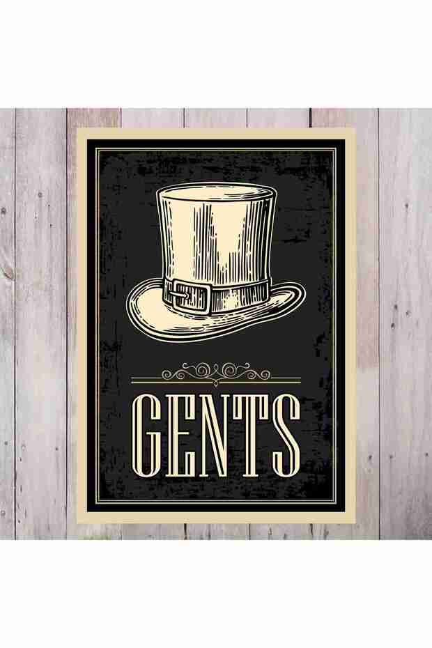 Wc Gents Sign Polycarbonate Sheet 20X30Cm
