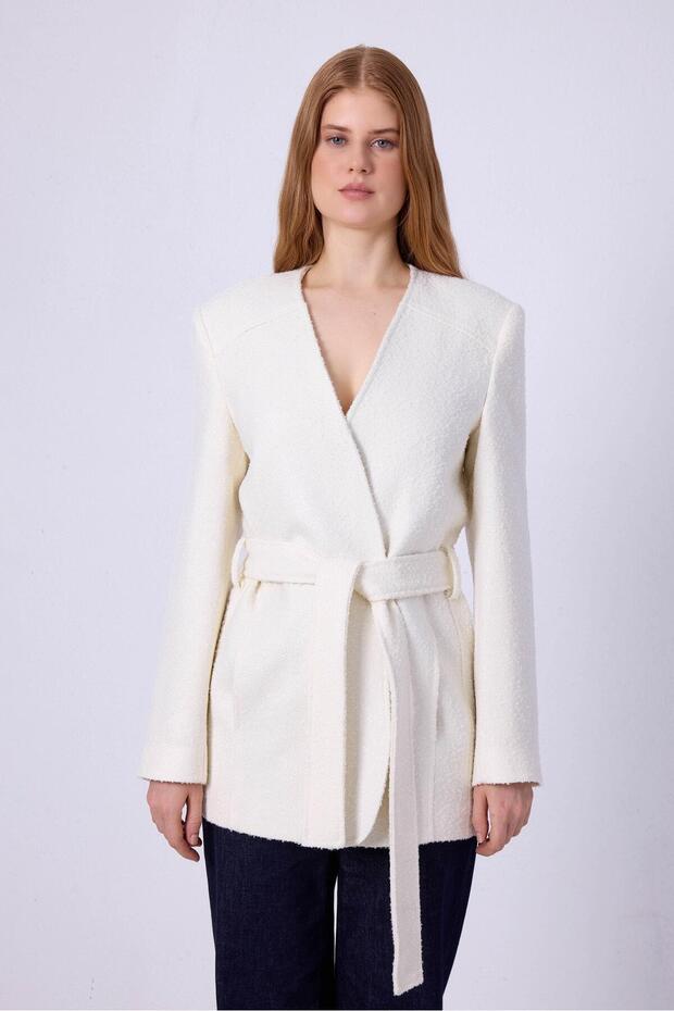 Boucle Belted Jacket - 3