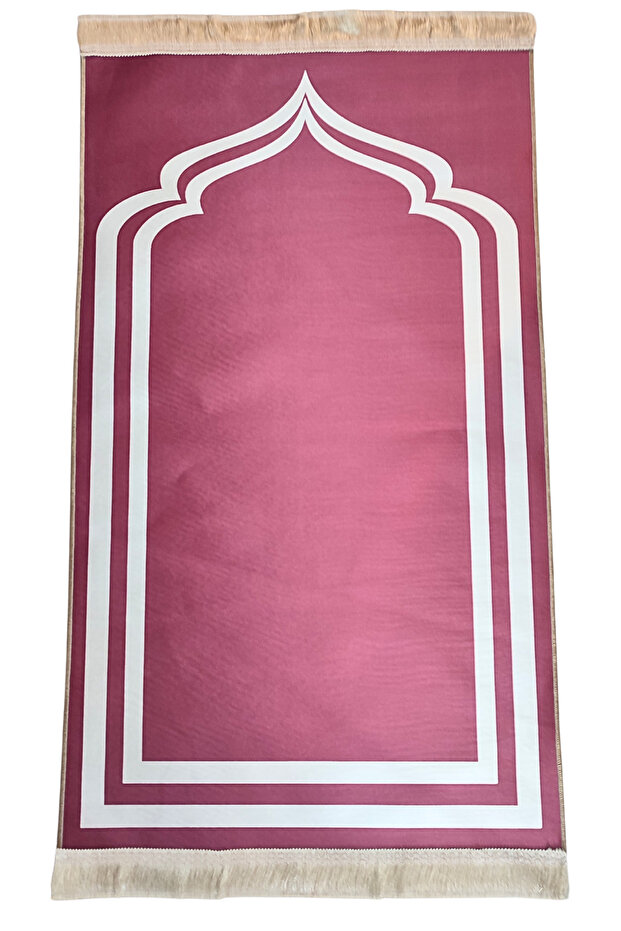 Ramazana Special Digital Printed Large Size Pink Bridal Bundle Gift Dowry Velvet Prayer Rug