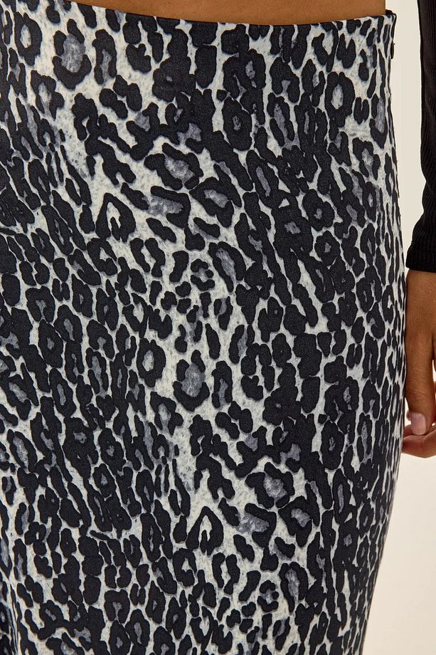 Leopar Desenli Midi Etek - 5