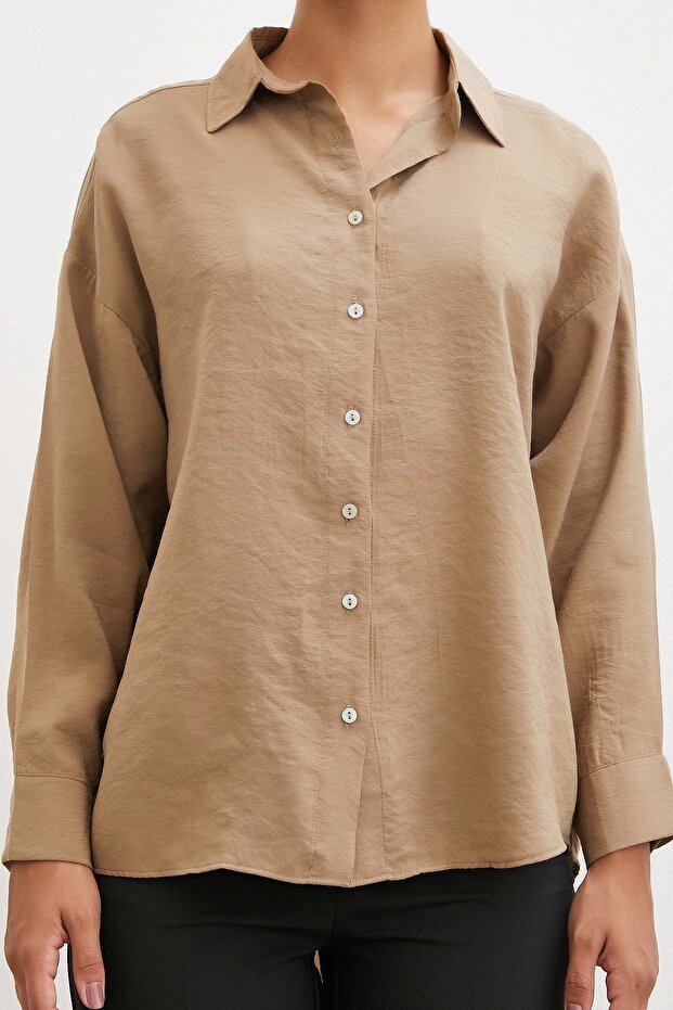 Πουκάμισο Basic Modal Fabric Camel - 2