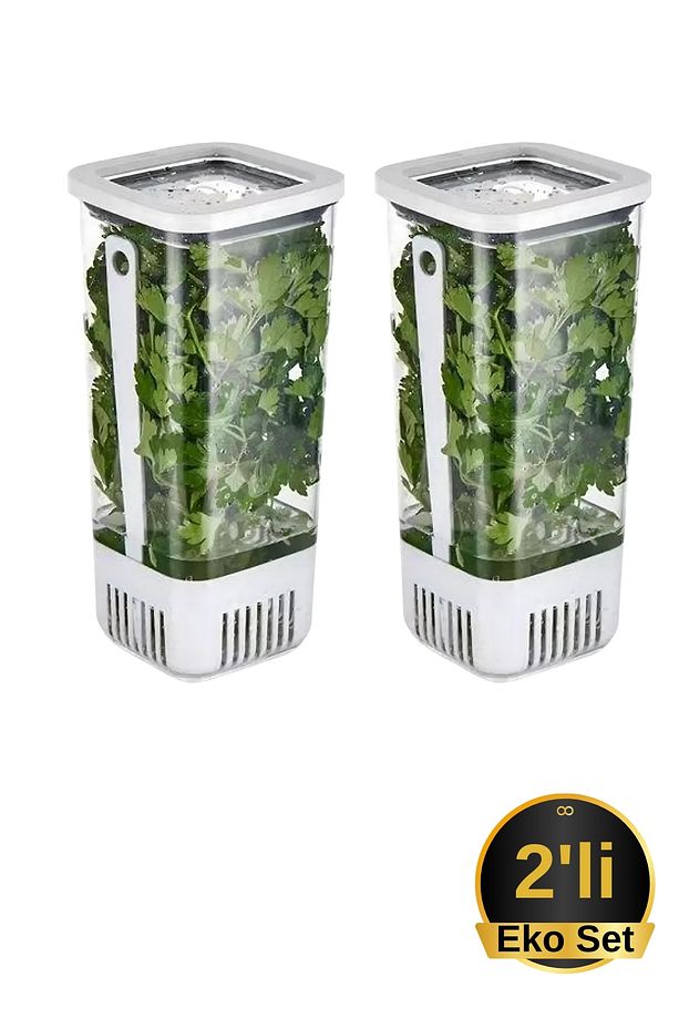 Yeşillik Saklama Kabı 2'li Eko Set 1,7 Litre - 1