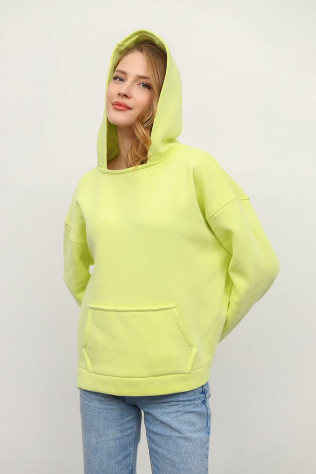 Oversize Kapüşonlu Sweatshirt - 5