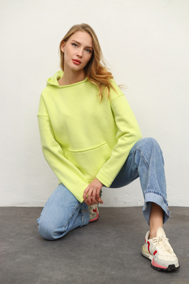 Oversize Kapüşonlu Sweatshirt - 3
