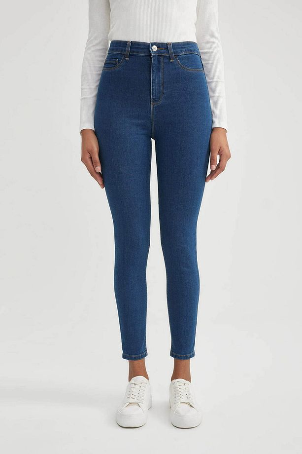 Jegging Yüksek Bel Bilek Boy Dar Paça Basic Düz Jean Pantolon B7498ax24sp - 1