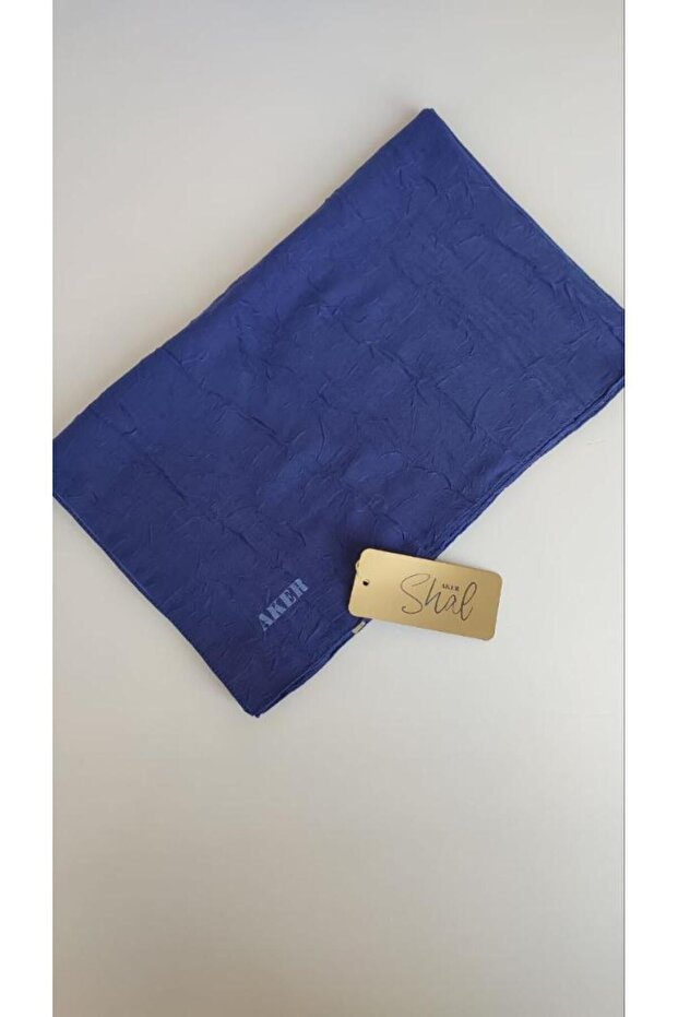 Lacivert Bambu Kraş Şal - 4