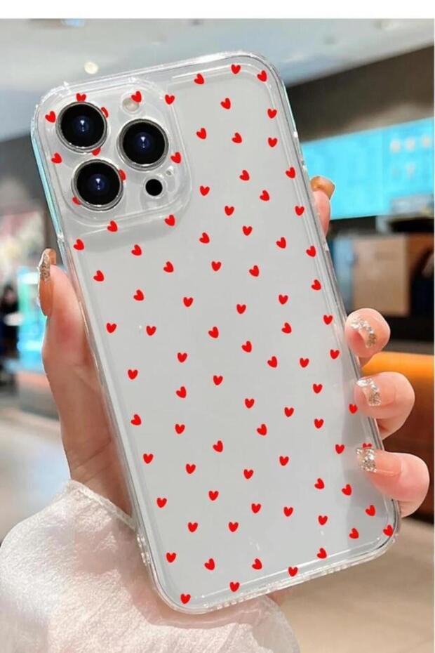 iPhone 15 Pro Compatible Patterned Transparent Silicone Case - 1