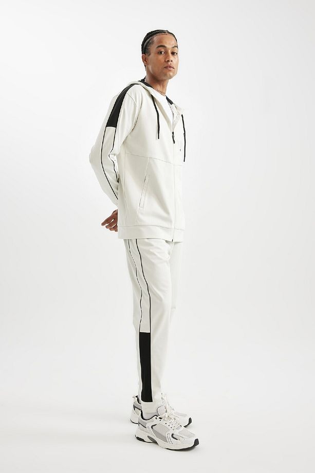 Fit Sporcu Jogger Eşofman Altı Standart Fit Skuba Dalgıç Kumaş Beli Bağcıklı Lastikli Paça - 4