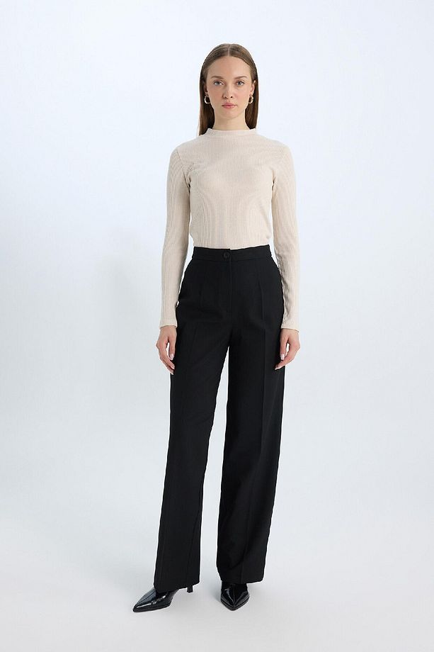 Regular Fit Basic Düz Fitilli Kaşkorse Uzun Kollu Tişört E0296ax24wn - 2