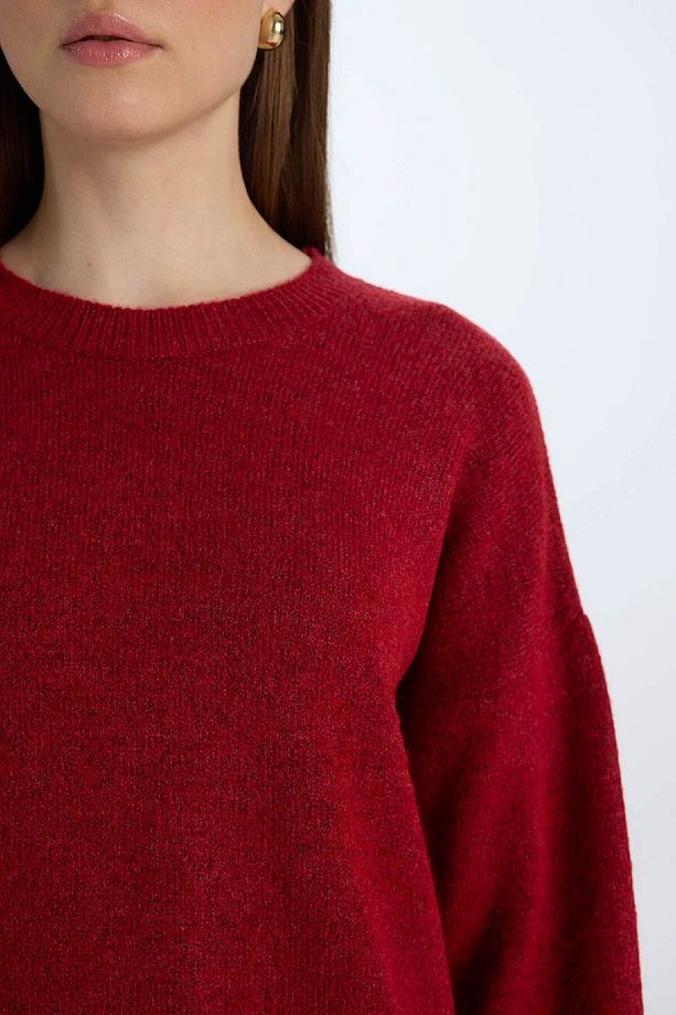 Regular Fit Bisiklet Yaka Basic Düz Kazak Tunik D2444ax24wn - 6