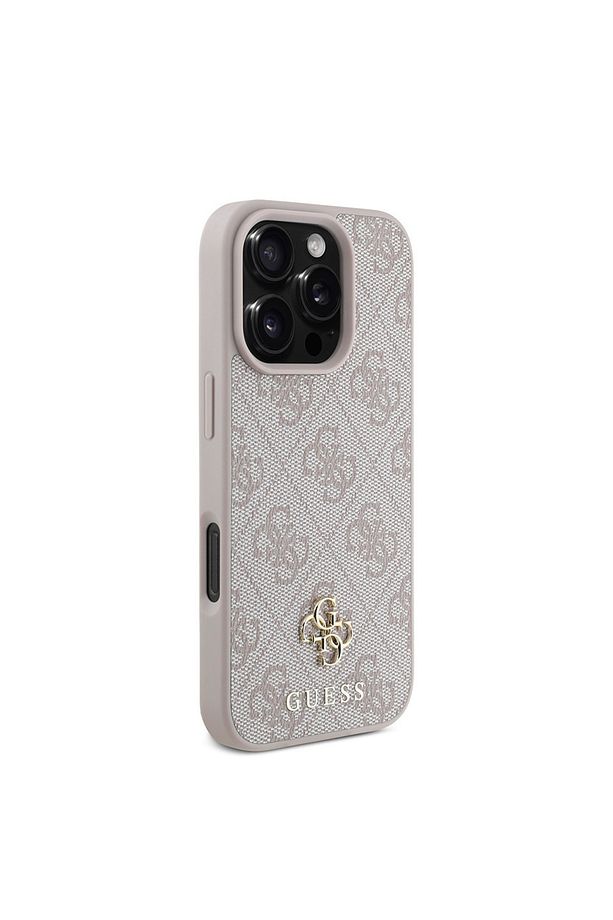 iPhone 16 Pro Max Uyumlu Kılıf Guess  Lisanslı Magsafe Şarj Özellikli Small 4G Classic Kapak Pembe - 3