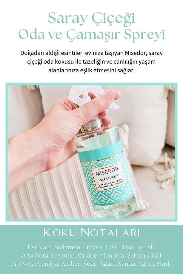 2 Li Set Gold Amber Ve Saray Çiçeği Oda Kokusu Ve Çamaşır Spreyi 330 ml - 3