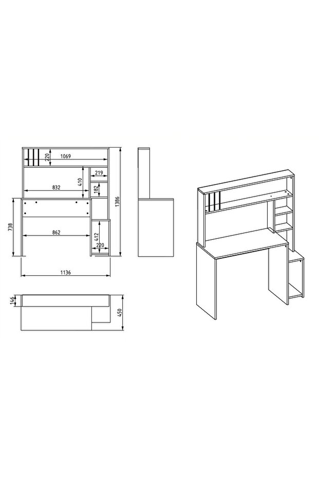 Olivia Çalışma Masası - 4