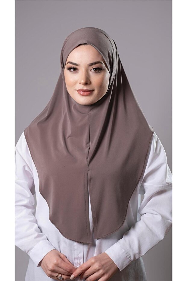 Mink Practical Ready-made Interlocking Hijab Scarf Sandy Fabric Slit Plain Hijab 2310_10