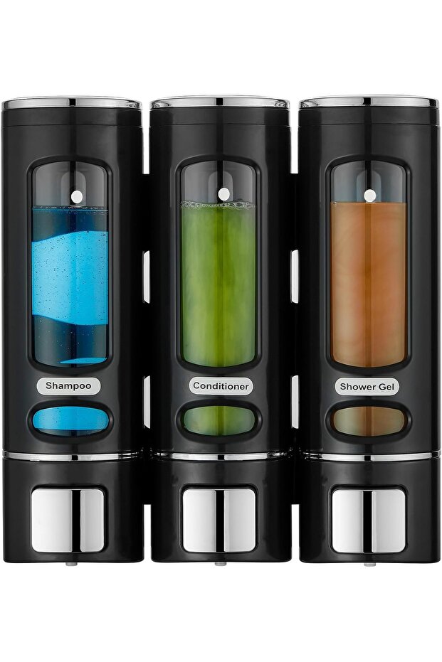 3Pcs Black 400ml Manual Shampoo Liquid Bathroom Kitchen Sink Hotels Hand Sanitizer Soap Dispenser A-52