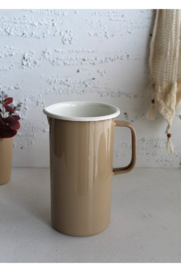 Enameled Jug 1600ml - Carafe Vase Lemonade Beverage Water Sherbet Bowl