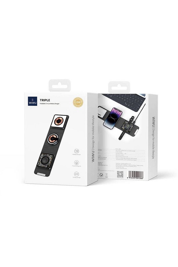 3in1 Magnetik Kablosuz Şarj Standı Wiwu Wi-W010 Matrix - 5
