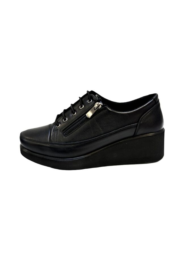 Real Leather Padded Sole Zippered Orthopedic Daily Women's Shoes