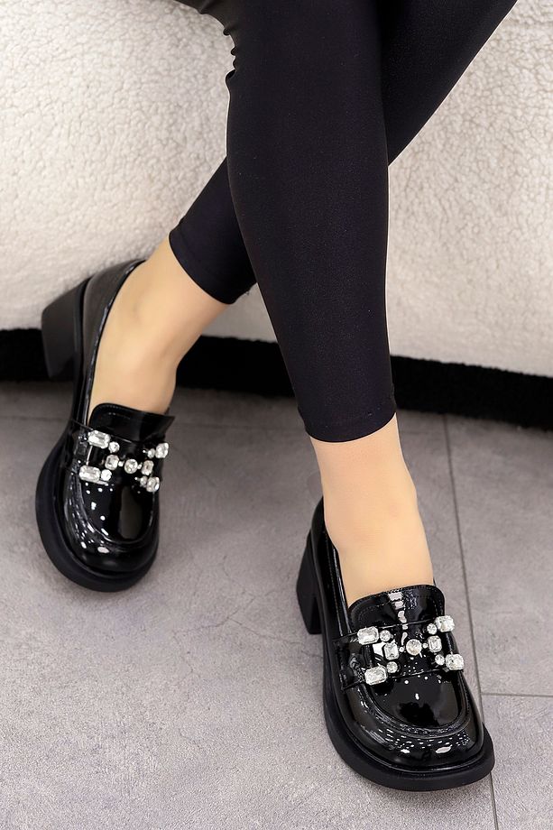 RC 2103 Taşlı Yüksek Topuklu Loafer - 5