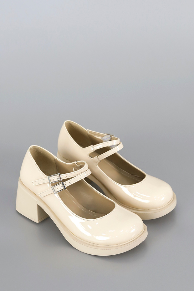 Rc 2105 Double Belt Detailed High Heel Loafer