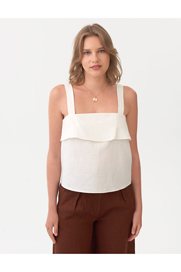 Askılı Keten Bluz - 2