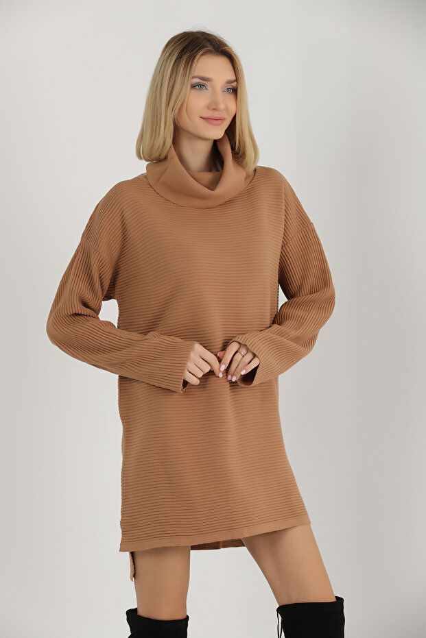 Şal Yaka Triko Elbise - 8