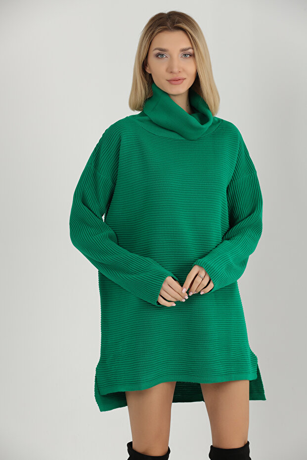 Şal Yaka Triko Elbise - 6