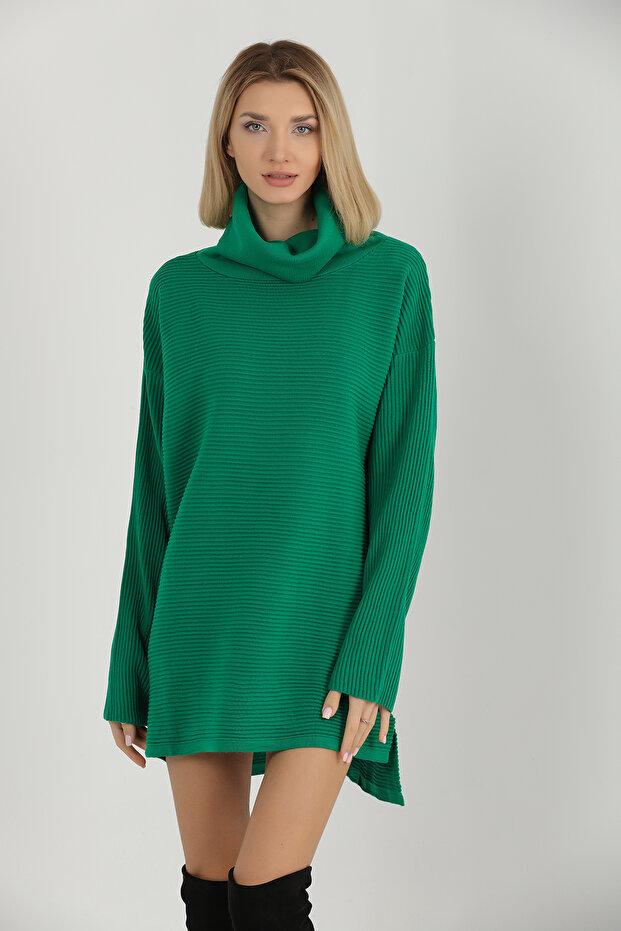 Şal Yaka Triko Elbise - 4