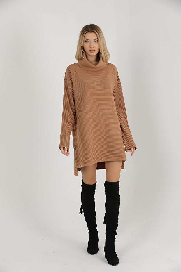 Şal Yaka Triko Elbise - 4