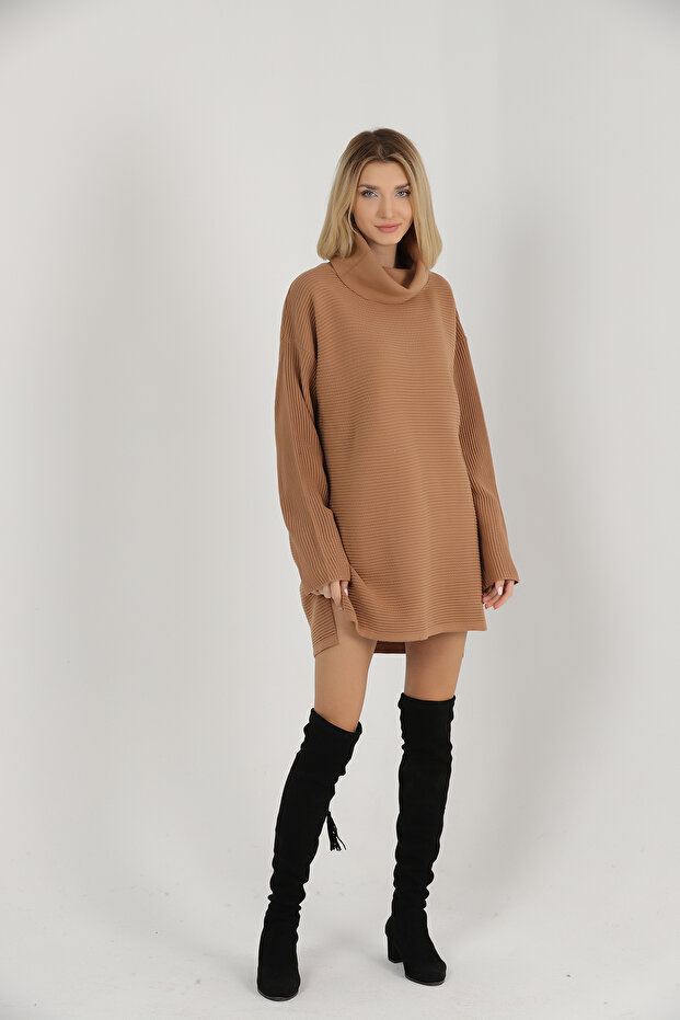 Şal Yaka Triko Elbise - 2