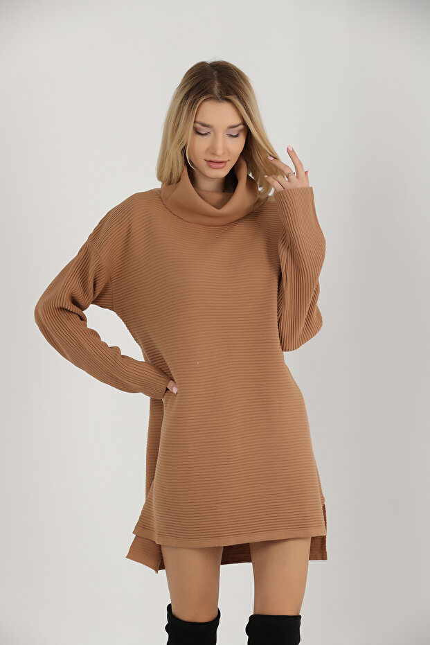 Şal Yaka Triko Elbise - 5