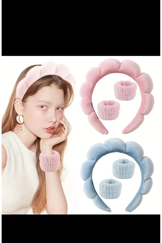Headband Elastic Soft Comfortable Water Absorbing Wrist Band Suitable for Face Wash Spa Makeup Skin Care